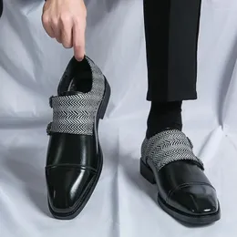 Casa-Schuhe Kleid Leder Männer formelle Brogue Runde Zehen Schnürung handgefertigt Hochzeits Geschäftsmann Buckle Designer Original großer Größe