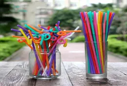 EcoFriendly 1000 Pcs Disposable Color Art Straw Drink Juice Fruit Coke Creative Style Straws Environmental Protection Plastic Par3245619
