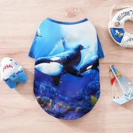 Dog Apparel Shirt Sea Life Whale Cute Puppy Clothes For Dogs Soft Pet Vest Chihuahua Yorkie Outfit Doggy Kitten