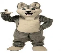 2019 fábrica mascote de lobo fantasia Halloween Dog mascote Holida de férias Cabeça Fancária Fantas figurino de adulto Birthday7498831