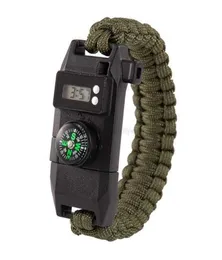 Selbstverteidigung Taktisch Paracord Armband 7Core Dach Seil Armee Tarnartastriffen Notfallüberleben EDC Tool Outdoor Cam7402403