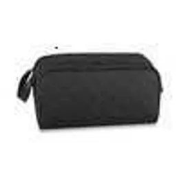Kids Bags Luxury Brand Men's Bag DOPP KIT Casual and Elegant Black Embossed Calf Leather Zipper Handheld Makeup Bag M59478