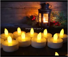 Decor Home Garden Drop Delivery 2021 Led Flameless Tealight Flicker Tea Candles Light without battery For Wedding Birthday Party C6060365