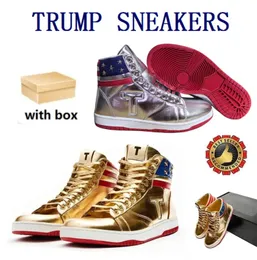 T Trump basketboll casual skor The Never Surrender High-tops Designer Ts Gold Custom Silvery Men Outdoor Sneakers Comfort Sport Trendy Womens Running Lace-Up