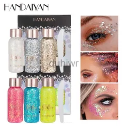 Kroppsglitter 3 färger/set multifunktionell ögon glitter grädde nagel hår kropp ansikte glitter gel blinkar löst paljetter krämfestival glitter deco d240503