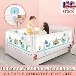 Dekorative Figuren 2m einstellbare Babybettzäune Playpen Kinder Pflege Barriere Sicherheit Kinder -Tor für Betten Crib Rails Safe Wache US Stock