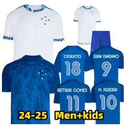 24 25 Maglie da calcio Cruzeiro EC a casa e via 2024 2025 Arthur Gomes M.Pereira Juan Dinenno Cifuentes M.Vital Football Shirt Kit Kit