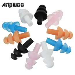 ANPWOO 1 Pair Silicone Waterproof Swimming Ear Plugs Earplugs Ear Protector Noise Reduction Protective Earmuffs