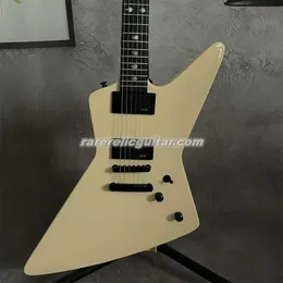 Özel MX 220 Metalik James Hetfield Cream Ex Ele Gitar Guitar Eet Fuk Kakılış Çin Aktif Emg Pikapları 9V Pil Kutusu Siyah Donanım