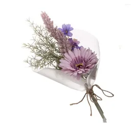 Fiori decorativi Violet Fiore finta Silk Artificiale per feste di compleanno Bridal Floral Decoration Decoration