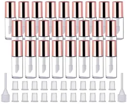 25 PCS 12 mL Rose Gold Empty Lip Gloss Tubes Containers Clear Mini Refillable Lip Bottles for DIY Makeup lipgloss tube1007337