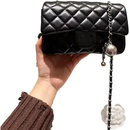 7a hochwertige Luxus -Bag -Designtasche Frauen Handtasche Klassiker Goldener Ball quadratisch Fett kleines Lammfell Material Silber Kette Flip -Tasche Super vielseitig sollte man sollte