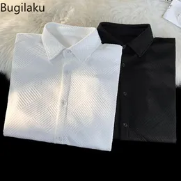 Men's Casual Shirts Simple Design Striped Shirt In Long Sleeve Lapel Button Blouse Male Solid Color College All-match Tops