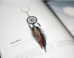 Mini Dreamcatcher Keychain Car Hanging Handmade Vintage Enchanted Forest Dream Catcher Net With Feather Decoration Ornament6286471