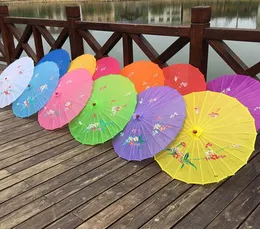 Tamanho dos adultos japoneses chineses Oriental Parasol Madeira Armazenamento de tecido para festa de casamento Decoração de decoração do mar Sea FW3815334