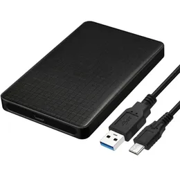 USB 3.1 Type-C Mobile Hard Disk Box 2,5-tums SATA Notebook Type-C hårddisk Box SSD Grid Mönster 6TB kapacitet