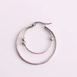 Hoop Earrings Unique Ear Rings With Glittering Stylish And Double Circles Cuff