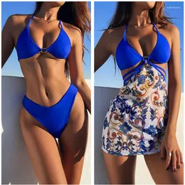 Женские купальные костюмы набор бикини 2024 Push Up 3pc Swimsuit прикрытия Bangage Thong Biquinis maillot de Bain Femme Женский костюм Bather