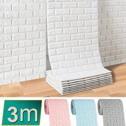 1310M 3Dレンガ壁ステッカーDIY装飾子供用部屋の寝室キッチンのための自己肥沃な防水壁紙240429