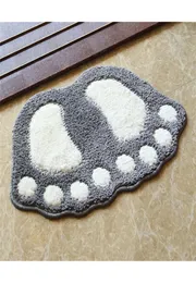 Foot Print Bath MatsNonslip Bathroom CarpetMat Toilet Tapete Para BanheiroBathroom Rug Bath Pad CarpetsMicrofiber Mini Mats 24365754