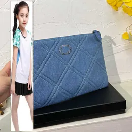 Kids Bags Luxury Brand CC Bag Womens Designer Classic Blue Denim Clutch Bags Large Capacity Bicolore Quilted Diamond Lattice Crad Holder Large Capacity Outdoor Pouc