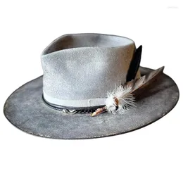 Beretti Cappello Fedora di Wool per spettacoli tematici per adulti COSTUME MASQUERADES Vestino il gioco unisex di ruolo C63F