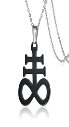 Símbolo alquímico de jóias wiccan para o colar de aço inoxidável de enxofre igreja de Satan Satanos de aço inoxidável