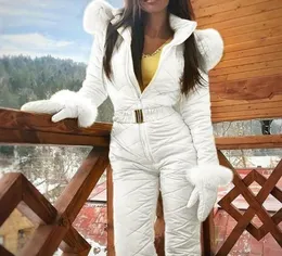 Women Winter Jumpsuit Reißverschluss Skiganzug warmer Schneeanzug Outdoor Sportshosen Skiganzug wasserdichte Overall TY666489019