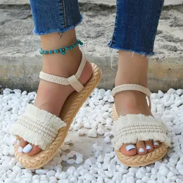 Damskie trendy mody Trend myska Tassel są nieistotne, wygodne, miękkie, płaskie sandały z płaskim obcasem 240418