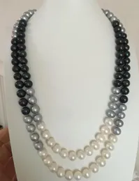 Fina pärlor smycken eleganta 910mm sydsjön runt flerfärgade pärlhalsband 35 tum 14k4645152