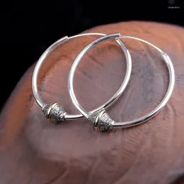 Brincos Dangle Designer Original National Style Hoop for Women Thai Silver Craft Retro Minimalista Luz de Luxury Party Jewelry Gift
