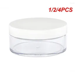 Storage Bottles 1/2/4PCS 50ml Plastic Clear Reusable Empty Loose Powder Box Makeup Cosmetic Container Jar Travel Pot With Black/White