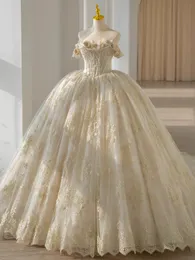Eleganckie bohemijskie suknie ślubne 2024 Linia z obrotu luksusowy koronkowy tiul bez pleców długi letni suknie ślubne plaż