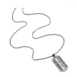 Pendant Necklaces Arrival Razor Necklace Keychain Stainless Steel Blade Design Keyring Jewelry Cute Accessory Car Key Trinket