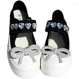 Casual Shoes Rhinestone Loafers With A Straight Strap Platform Soled Women's Fashion Espadrilles