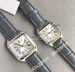 Стильные Quartz Watch Men Men Women Gold Silver Dial Sapphire Glass Leather Besswatch Классическое платье Design Design Cl4320541