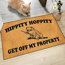 Mattor Hippity Hoppity Stig av min egendom Retro Välkommen Dekorativ dörrmatta Rolig groda VARNING GOLV MATS Farmhouse Decor Forhome