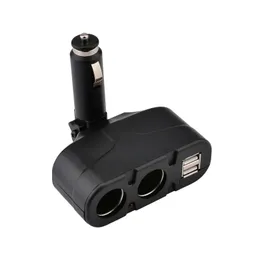New DC 12V 60W Car Cigarette Lighter 2 Way Dual USB Adapter Charger Plug 90 Degree Foldable for Car SUV Off-road Vehicle