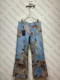 2024FW Europäischer und amerikanischer Stil Frühling/Sommerbrief Jacquard Distriessed Jeans, LL Schwergewichts modische Hosen, vielseitige Jeans kostenlos Versand