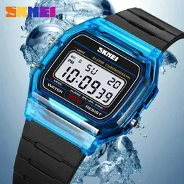 Armbandsur 2056 SUCKSKASKT BACK LJUS DISPLAY STOP Digital Es Women Reloj Mujer Transparent TPU Strap Ladies Wrist H240504