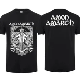 Masowe mężczyzn T Shirt dwustronne Amon Viking Horses Black by Amarth 11-Shirt Graphic Youth Cloth Streetwear S-3XL 240504