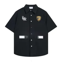 Rhude Tshirts 24SS Classic Rhude Shirt Summer Summer The Heavy Fabric Pare Designer Brand Ringts футболка для Mens New Style Высококачественный Rhude Polo рубашка 3278