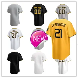 피츠버그 맞춤형 해적 야구 유니폼 윌리 스타 겔 22 McCutchen 21 Roberto Clemente 13 Ke'bryan Hayes 15 Oneil Cruz 10 Bryan Reynolds 65 Jack Suwinski