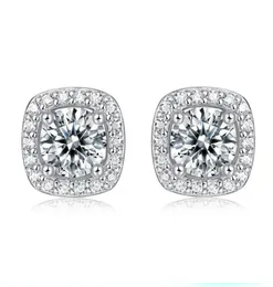 Moissanite Total 05ct Round Cut VVS1 925 Silver Earrings Diamond Test Passed Fashion Love Token Woman Girl Gift2361696