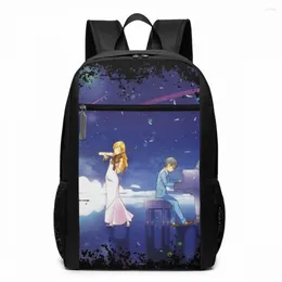 حقيبة ظهر Kaori Miyazono Violin Shigatsu Wa Kimi No Uso Backpacks Teen Men's - Bag Bag University Pattern Multi Function Facs