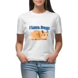 Polos femininos I Love Dogs T-shirt Moda coreana Roupas vintage Mulheres