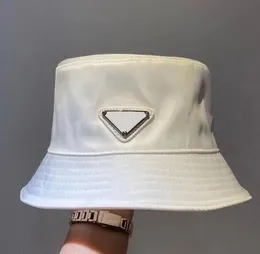 Re nylon designer bucket hat summer Casquette Luxe designer hat outdoor sunshine proof casquette solid color meatl triangle hats for men flat brim fa0127