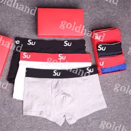 Pure Cotton Mens Underpants Underwear Designer andningsbara mjuka boxare Sexiga manliga underkläder 3st/parti