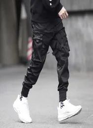 Prowow Men Ribbons Streetwear Cargo Pants Autumn Hip Hop Joggers Pants Ovalls Black Fashions Boggy Pocketsズボン2107099223973