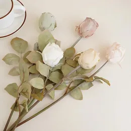 Decorative Flowers 50cm High-end Silk Fabric Artificial Rose Small Bud European Style For Wedding El Flower Home Decor